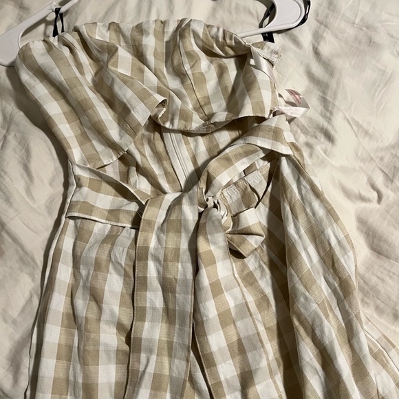 NWT Missguided gingham tie front culotte jumpsuit - Picture 3 of 5